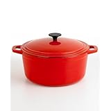 Martha Stewart Collection Red Enameled Cast Iron Round Pot, 7 Qt.
