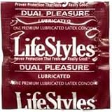 36 Lifestyles Dual Pleasure Tipped Condoms, 15% More Headroom, Increased Sensation and Reliability