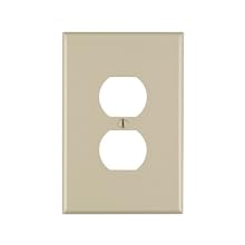 Leviton 86103 1-Gang Duplex Device Receptacle Wallplate, Oversized, Thermoset, Device Mount, Ivory