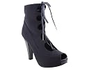 LACE FRONT PEEP TOE BOOT