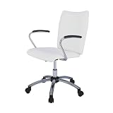 Powell Teen Trends Chrome and Vinyl Swivel Desk Chair, White