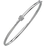 14K White Gold Diamond Fashion Bangle Bracelet (0.04 ctw, G-H, SI1)
