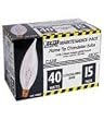 Feit Electric 40CFC/15-130 40-Watt Flame Tip Bulb with Chandelier Candelabra Base, Clear, 15 Pack