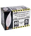 Feit Electric 40CFC/15-130 40-Watt Flame Tip Bulb with Chandelier Candelabra Base, Clear, 15-Pack