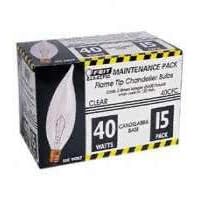 Feit Electric 40CFC 15-130 40-Watt Flame Tip Bulb with Chandelier Candelabra Base, Clear,... by Feit Electric