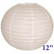 Chinese Japanese Paper Lantern 12" White Round