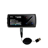 Retractable USB Cable for the Cowon iAudio 7 with Power Hot Sync and Charge capabilities - Gomadic Brand w/ TipExchange Technology