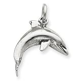 Sterling Silver Antiqued Dolphin Charm QC4866