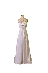 Chiffon Beaded Jeweled Evening Dress  with a Brush/Sweep Train 