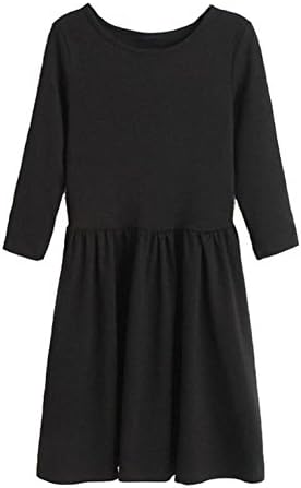 Maykool Women's Black Solid Color Half Sleeves Simple Dress Size L