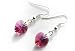 Fuchsia Pink AB Silver Plated Heart Earrings Made With SWAROVSKI ELEMENTS