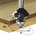 Festool 8mm Shank Carbide Tipped Replaceable Knife Chamfer Bit with Bearing FES-491671 Replaceable Knife Bit 22 Degree