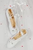 KAMARA Flower Girl Ballet Slippers White BALLET Dance Girls Shoes 4-2