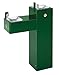 Haws 3300FR Galvanized Steel"Hi-Lo" Barrier-Free Freeze-Resistant Pedestal Drinking Fountain with Green Powder-Coated Finish