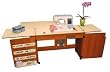 Arrow Model 98702 Cherry Embroidery Machine Airlift Credenza With Large Opening and Quilting Extension