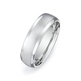 14k White Gold Custom Made 65 Mm Comfort Fit Dome Wedding Band W Brushed Satin Center Size N