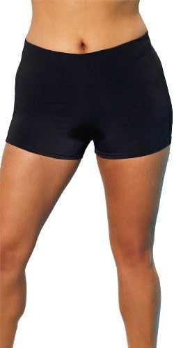 Aquabelle Xtra Life® Lycra® Black Extra Life Lycra Plus Size Boy Short Plus Size Swimwear