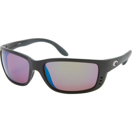 Costa Del Mar Zane Polarized Sunglasses - Costa 580 Glass Lens Black/Green Mirror, One Size