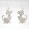 Siamese Cat Earrings in Sterling Silver and Brass, #8753