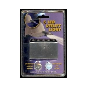Cap Flashlight 5 LED with Batteries Black