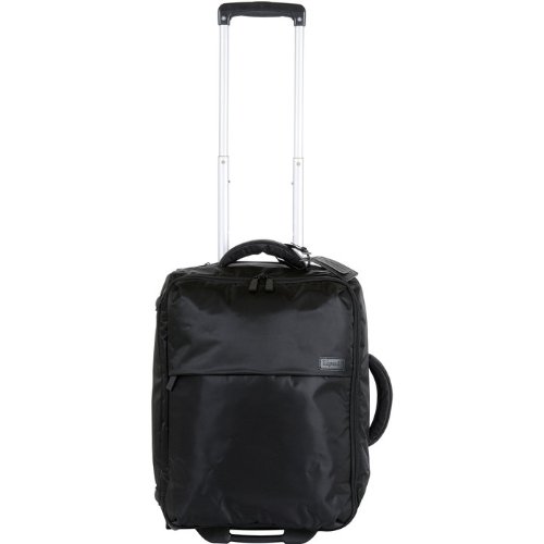 Lipault Luggage Foldable 2 Wheeled Carry on Trolly, Black, 22x14x8
