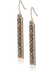 Kenneth Cole New York "Modern Tanzanite" Pave Rectangle Linear Drop Earrings