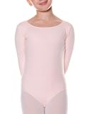 Danskin Girls 7-16 Cotton Long Sleeve Leotard,Theatrical Pink,L (12/14)