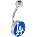 Major League Baseball Logo CURVED Belly Ring - Los Angeles Dodgers