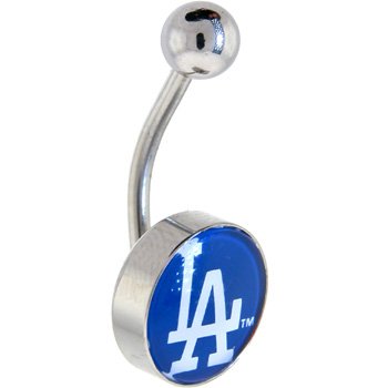 Major League Baseball Logo CURVED Belly Ring - Los Angeles Dodgers