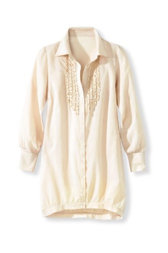 Ruffled tunic blouse