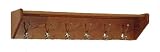 Luggage Pros 36 3/4 Light Oak Hat & Coat Rack with 6 Brass Hooks