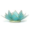 Veilleuse en forme de Fleur de Lotus en Nacre de Capiz Bleue (5�me Chakra)