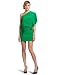Wrapper Juniors One Shoulder Dress With Gold Metal Rings Belt, Green, Large