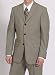 Oscar De La Renta Solid Tan 3-Button Suit with Perfect Press Technology Fabric