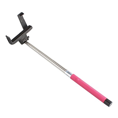 Kootek Wireless Bluetooth Monopod with Remote Shutter Button 2 in 1 Extendable Camera Self Portraits Selfie Handheld Stick Holder Monopod (Pink)
