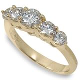 Moissanite Round 5 Stone Ring