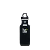 Klean Kanteen Stainless Steel Water Bottle with Poly Loop Cap (18-Ounce, Black Eclipse)