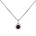 LUX ACCESSORIES Garnet Siam January Birthstone Pendant Disc Charm Pendant Necklace Birthday Stone