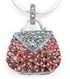 Marcasite Sterling Silver Garnet Handbag Purse Pendant