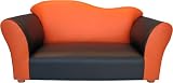 Product details for Wave Kids Sofa by Fantasy Furniture - Black / Orange Leather