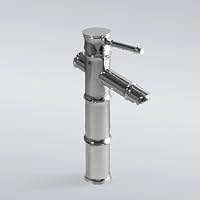 Bamboo Bathroom Lavatory Vanity Vessel Sink Faucet Tall Chrome