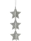 Festive Silver Glitter Star, 15 cm