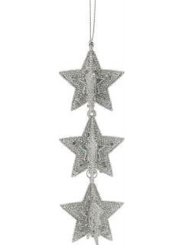 Festive Silver Glitter Star, 15 cm