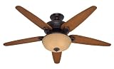 Hunter Fan 23921 54-Inch St. Moritz Ceiling Fan with Teak Blades, Weathered Bronze
