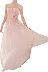 Strapless Natural   Waistline Chiffon Sweetheart Bridesmaid Dress 