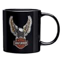 Harley-Davidson&reg; Upright Eagle Coffee Mug--NEW for 2009. Graphics on front and Bar & Shield logo on the back of this 11 oz. ceramic mug. Dishwasher and microwave safe. 99347-09V