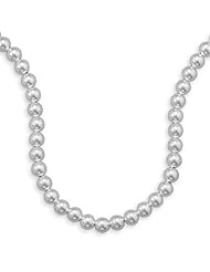 16" 10mm Sterling Silver Bead Necklace