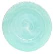 Colorful Art Glass Green Small Round Plate 8.5"D Set of Two