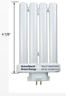 FREE SHIP! FML27 27 Watt Full Spectrum Compact Fluorescent Bulb 4 Pin -- Daylight Natural light (NOT FOR VERILUX BRAND DEVICES)
