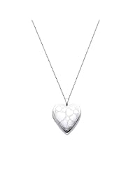 Sterling Silver Engraved Heart Locket Pendant (0.8" or 20mm Height) with 1.0mm Rolo Cable Chain - 20" Inches